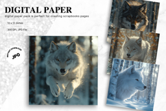 Wolf Wall Art Digital Paper Backgrounds Printable Scrapbook Product Image 1
