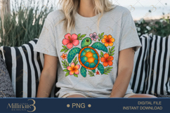 Boho Floral Sea Turtle Watercolor PNG | Ocean Animal Clipart Product Image 5