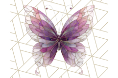 Stained Glass Butterfly PNG Colorful Clipart for Sublimation Product Image 3