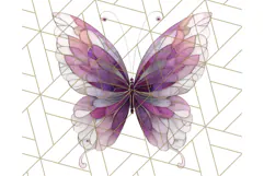Stained Glass Butterfly PNG Colorful Clipart for Sublimation Product Image 3