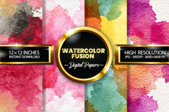 Watercolor Fusion Digital Papers - 04 variations Product Image 1