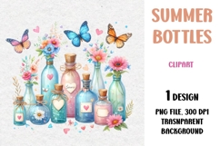 Summer Clipart, Bottles and Jars, PNG Product Image 1