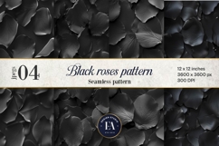Black Rose Petals Pattern digital papers | Roses pattern Product Image 1