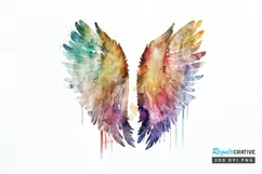 Watercolor Angel's Wings PNG Clipart Product Image 1
