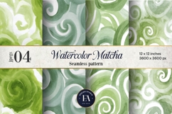 Watercolor Matcha Pattern, Green Wash Texture Product Image 1