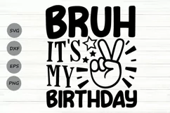 Bruh It's My Birthday Svg, Funny Toddler Boy Birthday Svg. Product Image 1