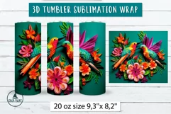 Tropical tumbler wrap | 3d sublimation tumbler designs Product Image 3