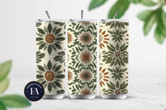 Retro Floral Block Print | Geometric Floral Pattern Product Image 2