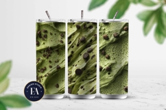 Matcha Ice Cream Pattern, Matcha Dessert Digital Paper Product Image 2