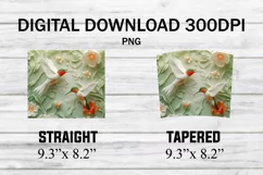 3d Hummingbirds Floral 20 oz Tumbler Wrap Product Image 2