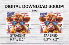 Cute Highland Cow Patriotic 20 oz, 4th Of July Tumbler Wrap Product Image 2