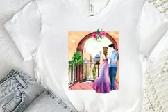 Watercolor The Bride and Groom Sublimation PNG Product Image 2