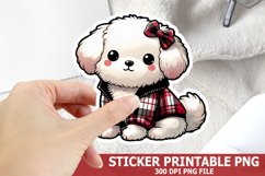 Christmas Dog Sticker| Christmas Sticker PNG Design Product Image 1