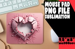 3D Heart Glitter Love Expression Sublimation Mouse Pad Product Image 1