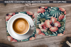 Flowers Coaster Sublimation, Spring Coaster PNG Design Product Image 1