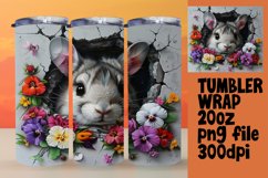 Spring Tumbler Wrap: 3D Wall Hole with Cute Animals Product Image 1
