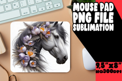 Cheerful Mouse Pad Sublimation Style, Horse Product Image 1