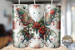 Christmas Butterfly Sublimation - 20 Oz Skinny Tumbler Product Image 1
