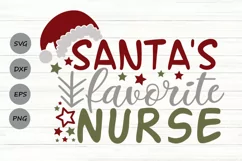 Santa's Favorite Nurse Svg, Nurse Christmas Svg, Funny Svg. Product Image 1