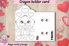 Valentine's Day dog with heart Crayon Holder Card svg Product Image 2