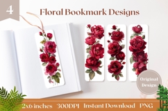 Red Roses Bookmark Printable, Roses Sublimation Designs Product Image 1