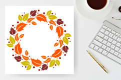 Autumn leaf wreath|Fall leaves frame Product Image 1