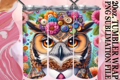 Whimsical Owl 3D Sublimation Wrap: Color Burst Tumbler Art Product Image 1