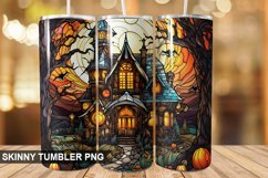 Stained Glass Halloween Tumbler 20 oz Skinny Tumbler Product Image 1