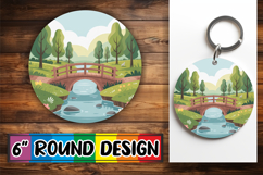 Radiant Circle Sublimation Keychain, Spring Product Image 1