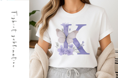Alphabet, Letters, Monogram, purple flowers Product Image 1