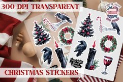 Christmas Sticker Sheet Gothic Dark Winter Holiday PNG Product Image 1