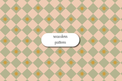 Retro Diamond Star Pattern in Sage Green and Blush Pink Product Image 1