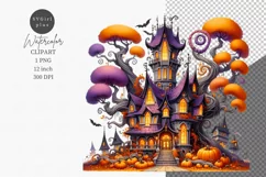 Halloween clipart, Halloween house clipart, Autumn clipart Product Image 1