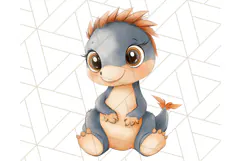Cute Pastel Dinosaur Clipart PNG for Nursery Art, Baby Decor Product Image 3