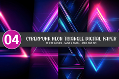 Cyberpunk Neon Triangle Digital Paper Product Image 1