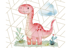Watercolor Dinosaur and Rainbow PNG Clipart, Baby Nursery Product Image 3