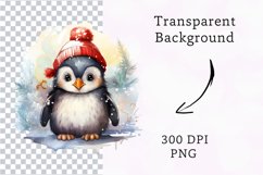 christmas cute penguin clipart, penguin sublimation Product Image 2