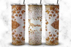 Mama Tumbler Gold Butterflies Glitter 20 oz tumbler wrap Product Image 1