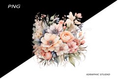 Watercolor Pastel Flowers Clipart, Wedding Flowers Clipart Product Image 1