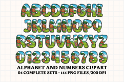 Kids Jungle Alphabet clipart, kids jungle letters doodle Product Image 5