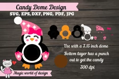 Pink penguin girl Candy Dome , 3d svg cut file, Product Image 3