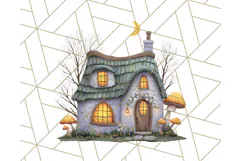 Whimsical Cottagecore Cottage PNG Clipart, Fairy House Png Product Image 3