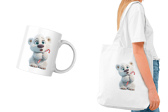 Winter Polar Bear Cub Clipart 30 Png Bundle Product Image 3