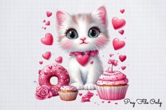 Valentine Cat Kitty Clipart PNG Product Image 1