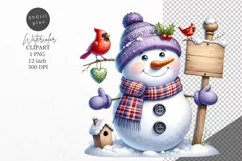 Christmas clipart, Snowman clipart, Winter sublimation Product Image 1
