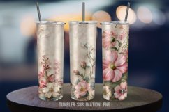 Shabby Chic Pink Floral 20oz Tumbler Art Product Image 3