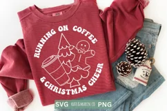 Running On Coffee And Christmas Cheer SVG PNG | Retro SVG Product Image 1