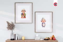 Whimsical Boho Grandma Clipart Bundle Floral Elderly Woman Product Image 11