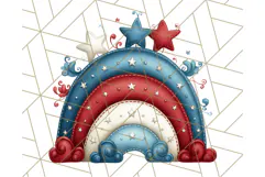 Patriotic Scandinavian Rainbow Clipart PNG, 4th Of July Png Product Image 3