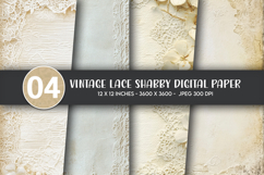Vintage lace shabby digital paper Product Image 1
